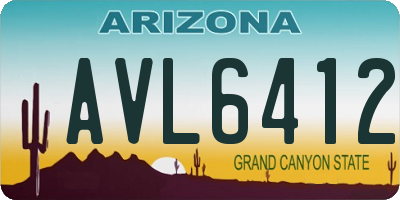 AZ license plate AVL6412