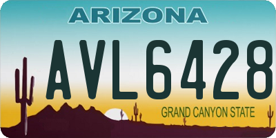AZ license plate AVL6428
