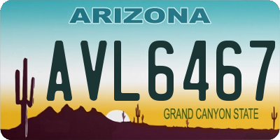 AZ license plate AVL6467