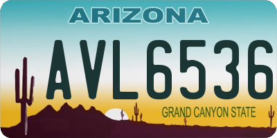 AZ license plate AVL6536