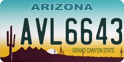 AZ license plate AVL6643