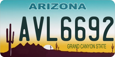 AZ license plate AVL6692