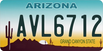 AZ license plate AVL6712