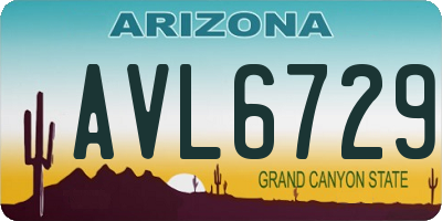 AZ license plate AVL6729