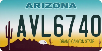 AZ license plate AVL6740