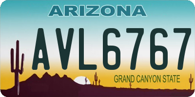 AZ license plate AVL6767