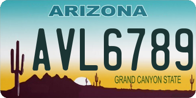 AZ license plate AVL6789
