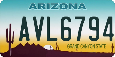 AZ license plate AVL6794