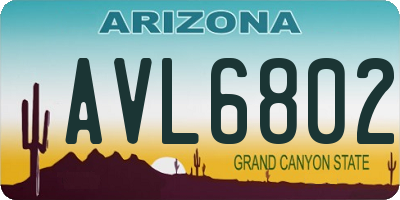 AZ license plate AVL6802