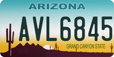AZ license plate AVL6845
