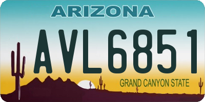AZ license plate AVL6851