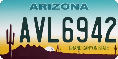 AZ license plate AVL6942