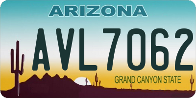 AZ license plate AVL7062