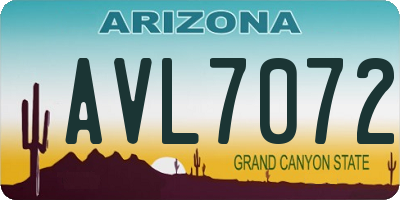 AZ license plate AVL7072