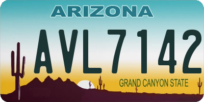 AZ license plate AVL7142