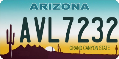 AZ license plate AVL7232
