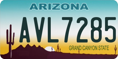 AZ license plate AVL7285