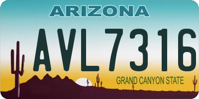 AZ license plate AVL7316