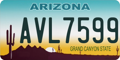 AZ license plate AVL7599