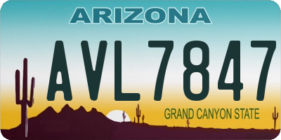 AZ license plate AVL7847
