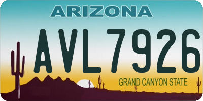 AZ license plate AVL7926