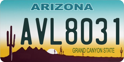 AZ license plate AVL8031