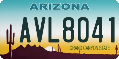 AZ license plate AVL8041