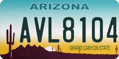 AZ license plate AVL8104