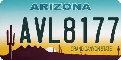 AZ license plate AVL8177