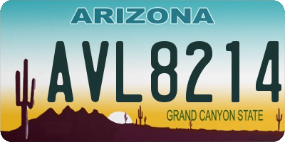 AZ license plate AVL8214