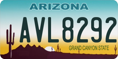 AZ license plate AVL8292