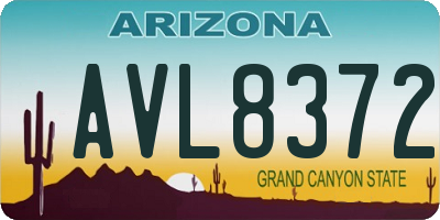 AZ license plate AVL8372