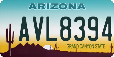 AZ license plate AVL8394