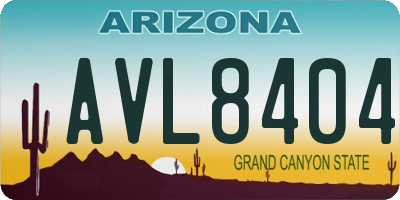 AZ license plate AVL8404