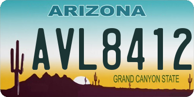 AZ license plate AVL8412