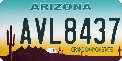 AZ license plate AVL8437