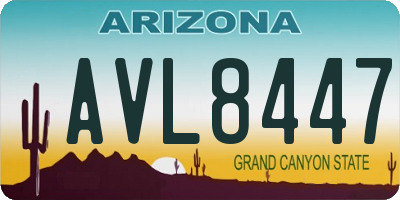 AZ license plate AVL8447