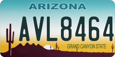 AZ license plate AVL8464