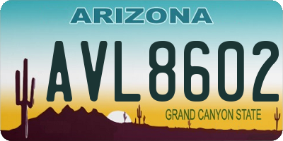 AZ license plate AVL8602