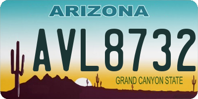 AZ license plate AVL8732