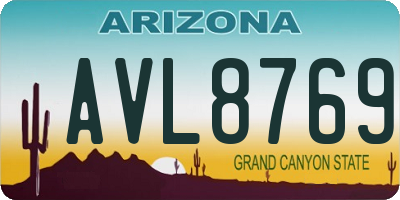 AZ license plate AVL8769