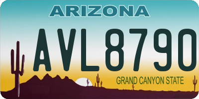 AZ license plate AVL8790