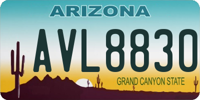 AZ license plate AVL8830