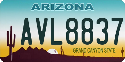AZ license plate AVL8837
