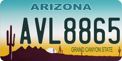 AZ license plate AVL8865