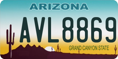 AZ license plate AVL8869