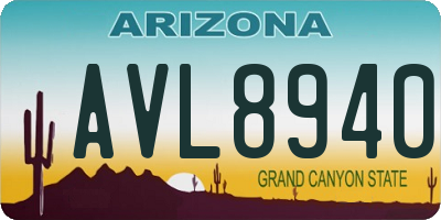 AZ license plate AVL8940