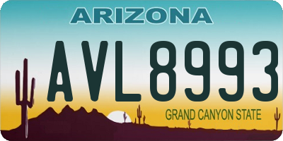 AZ license plate AVL8993