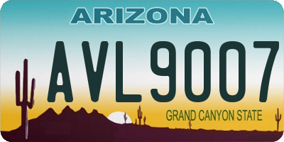 AZ license plate AVL9007