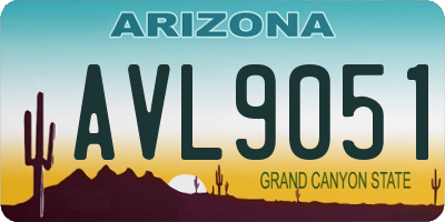 AZ license plate AVL9051